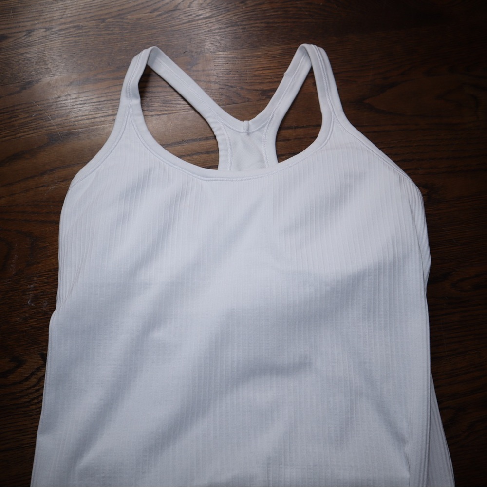 Lululemon ebb to street ribbed tank size 8 white